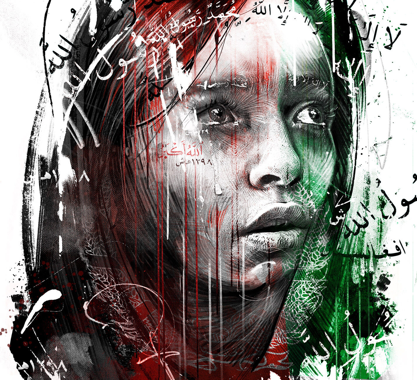 Afghanistan woman women human rights editorial illustration portrait conceptual - Kornel Illustration | Kornel Stadler portfolio