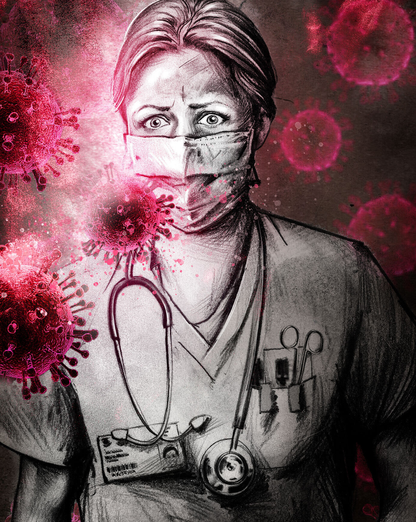 Corona nurse - Kornel Illustration | Kornel Stadler portfolio