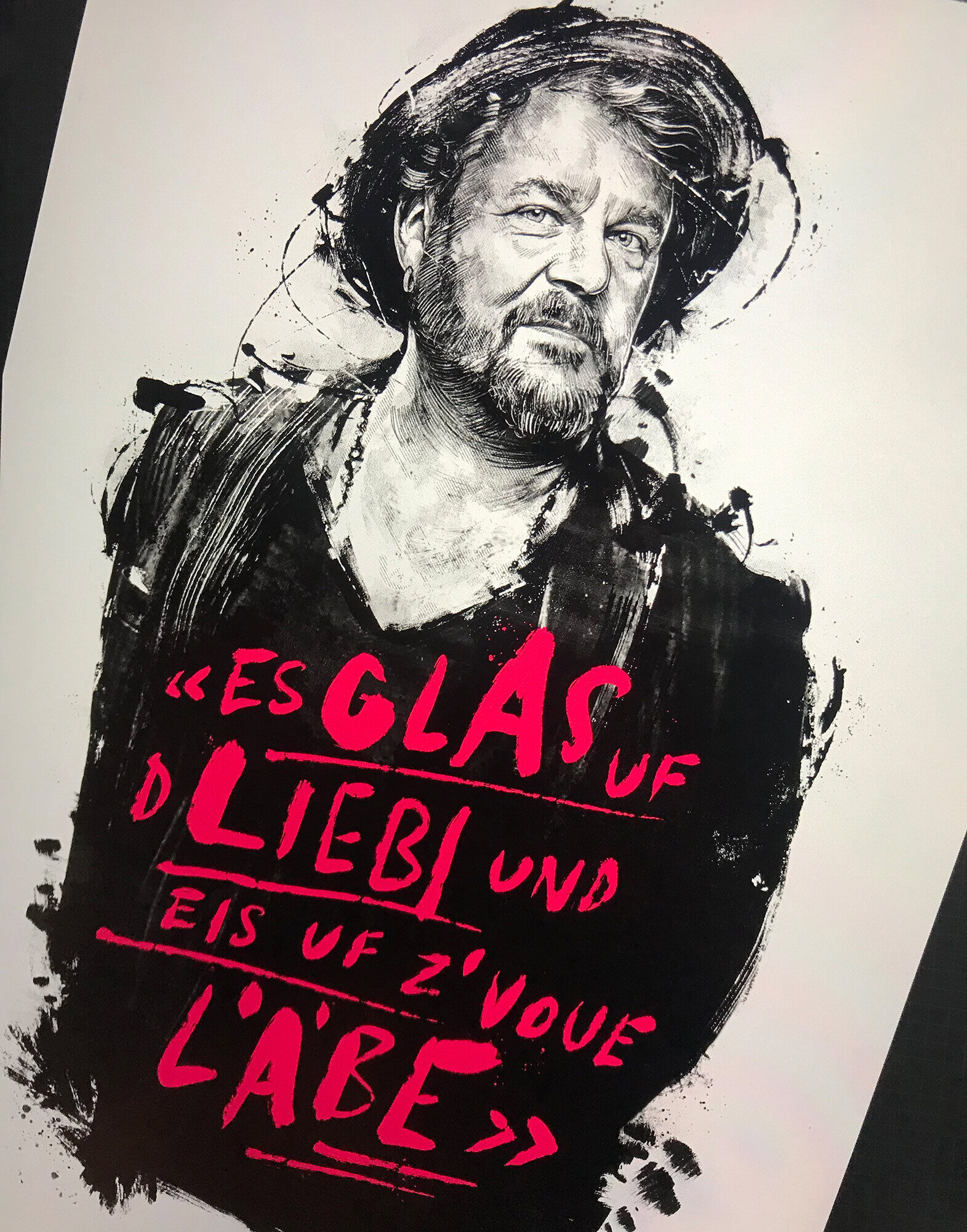 Buene huber buene patent ochsner bern es glas ufd liebi und eis uf z voue laebe illustration portraet portrait zeichnung ink fuer immer uf di - Kornel Illustration | Kornel Stadler portfolio