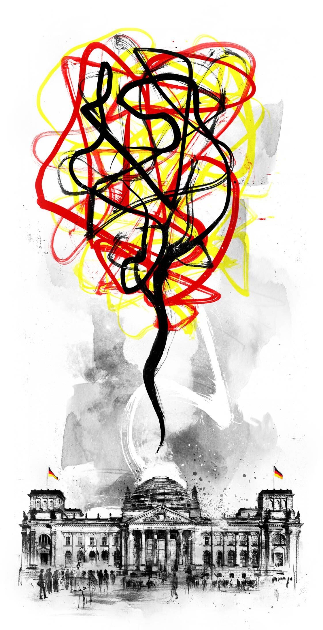 Chaos Berlin Reichstag illustration - Kornel Illustration | Kornel Stadler portfolio