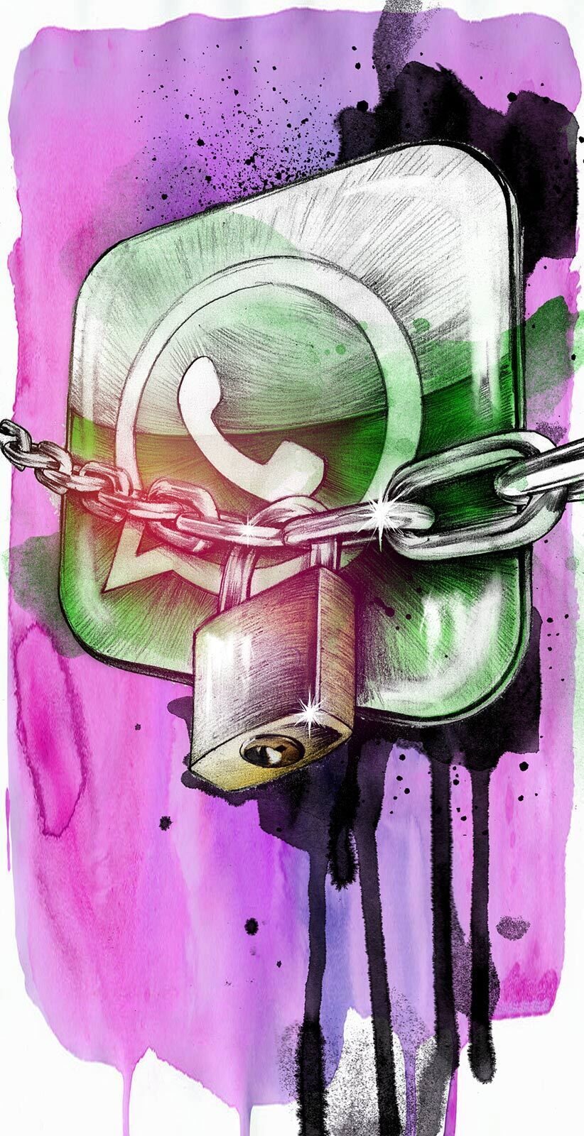 Whatsapp spy on editorial illustration - Kornel Illustration | Kornel Stadler portfolio