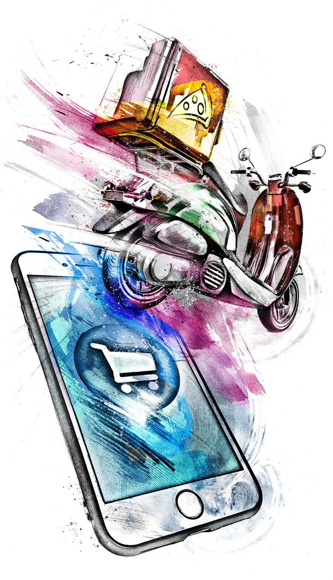 Food delivery illustration - Kornel Illustration | Kornel Stadler portfolio