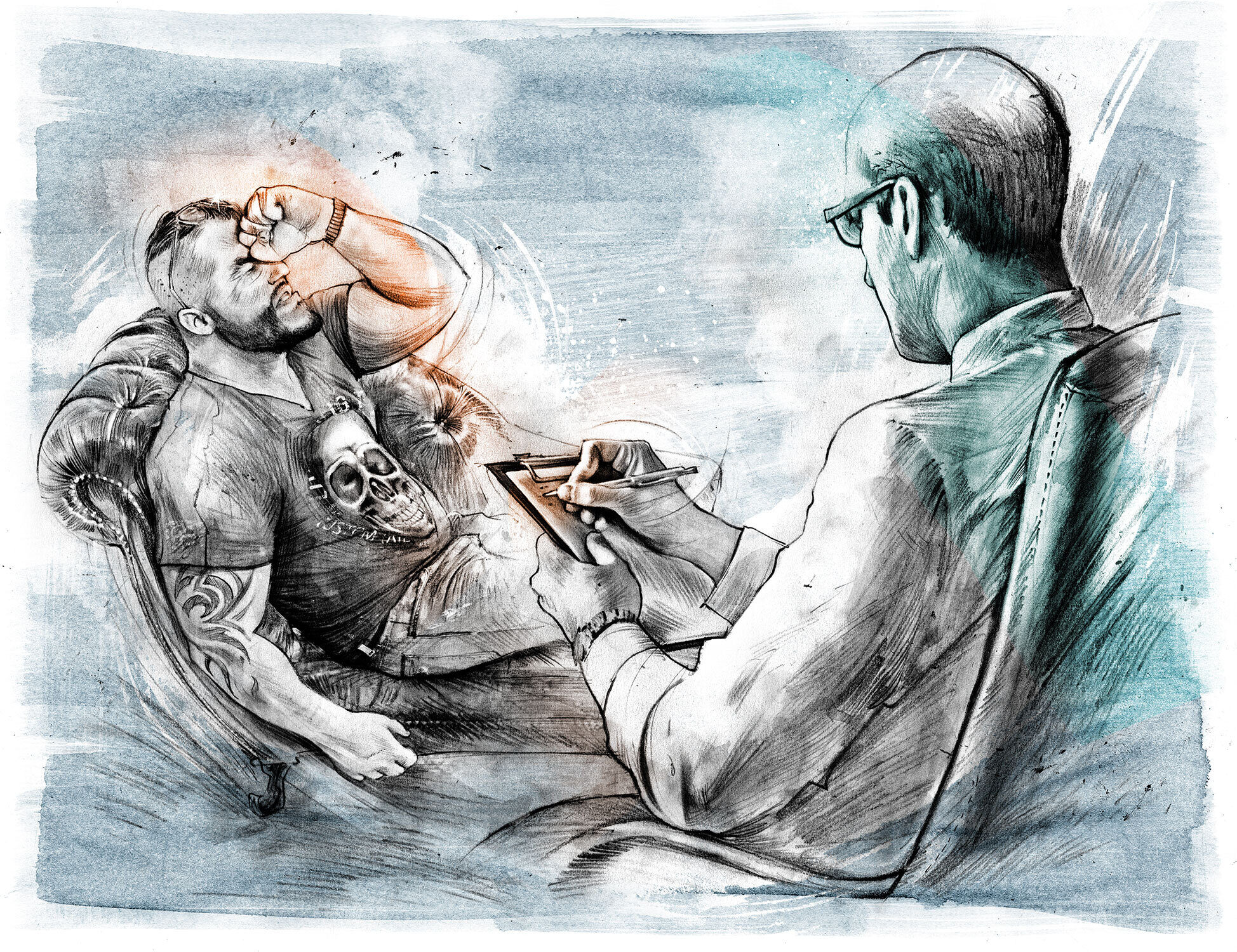 Man macho toxic therapy - Kornel Illustration | Kornel Stadler portfolio