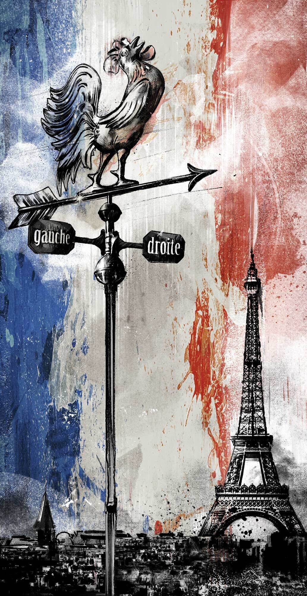 Rechtssturz France coque tour eiffel Paris illustration editorial - Kornel Illustration | Kornel Stadler portfolio