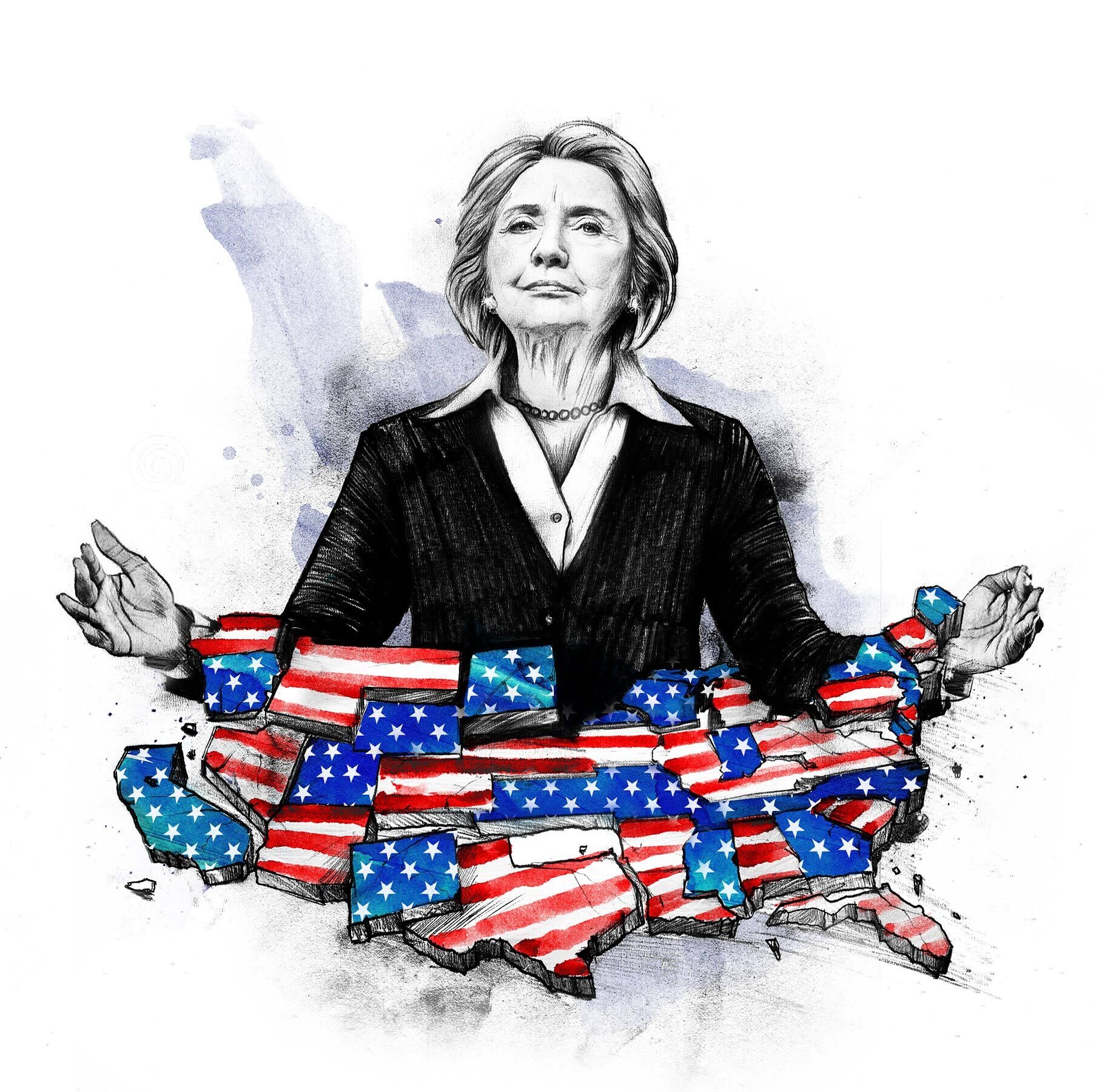 Hilary Clinton states usa editorial illustration - Kornel Illustration | Kornel Stadler portfolio