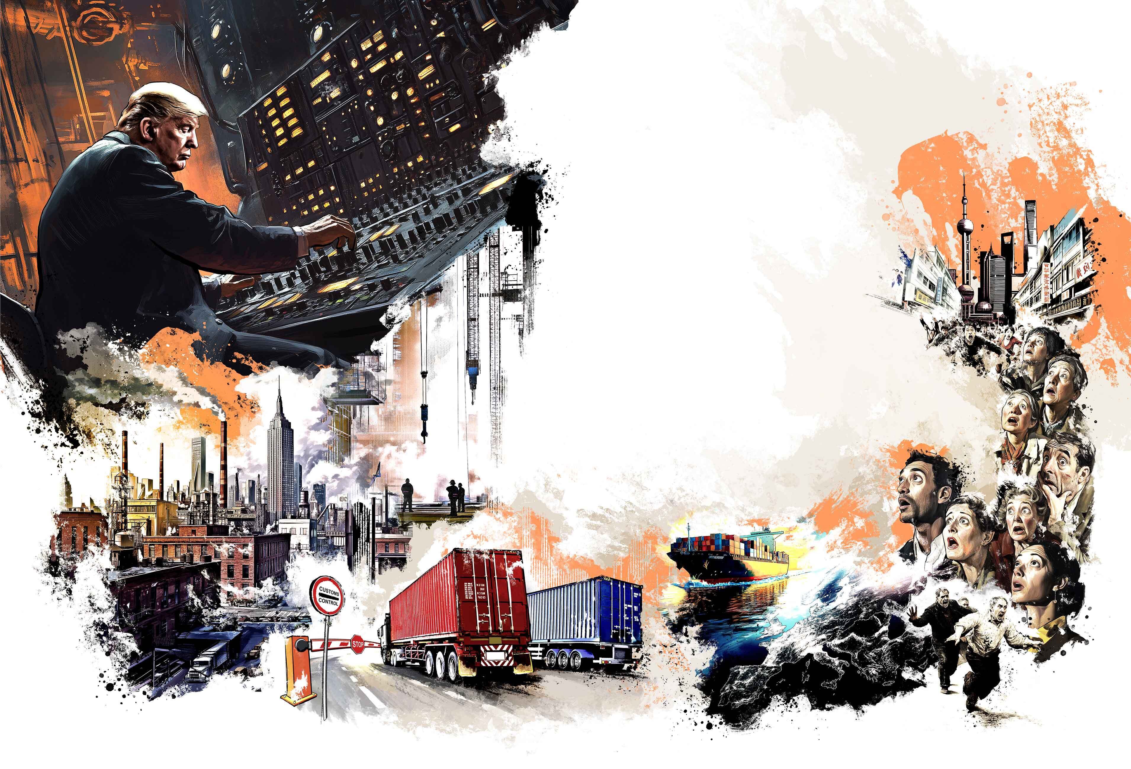 Invest Duane zoll china Europe illustration editorial Wirtschaft economy conceptual concept industry Donald trump - Kornel Illustration | Kornel Stadler portfolio