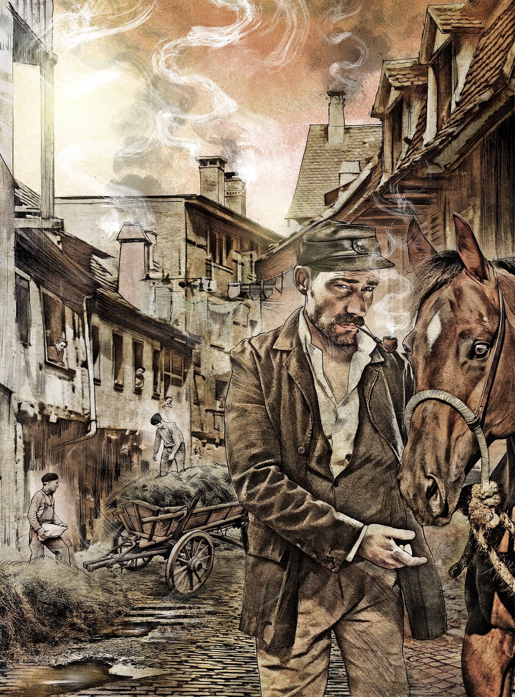 History illustration horse street basel - Kornel Illustration | Kornel Stadler portfolio