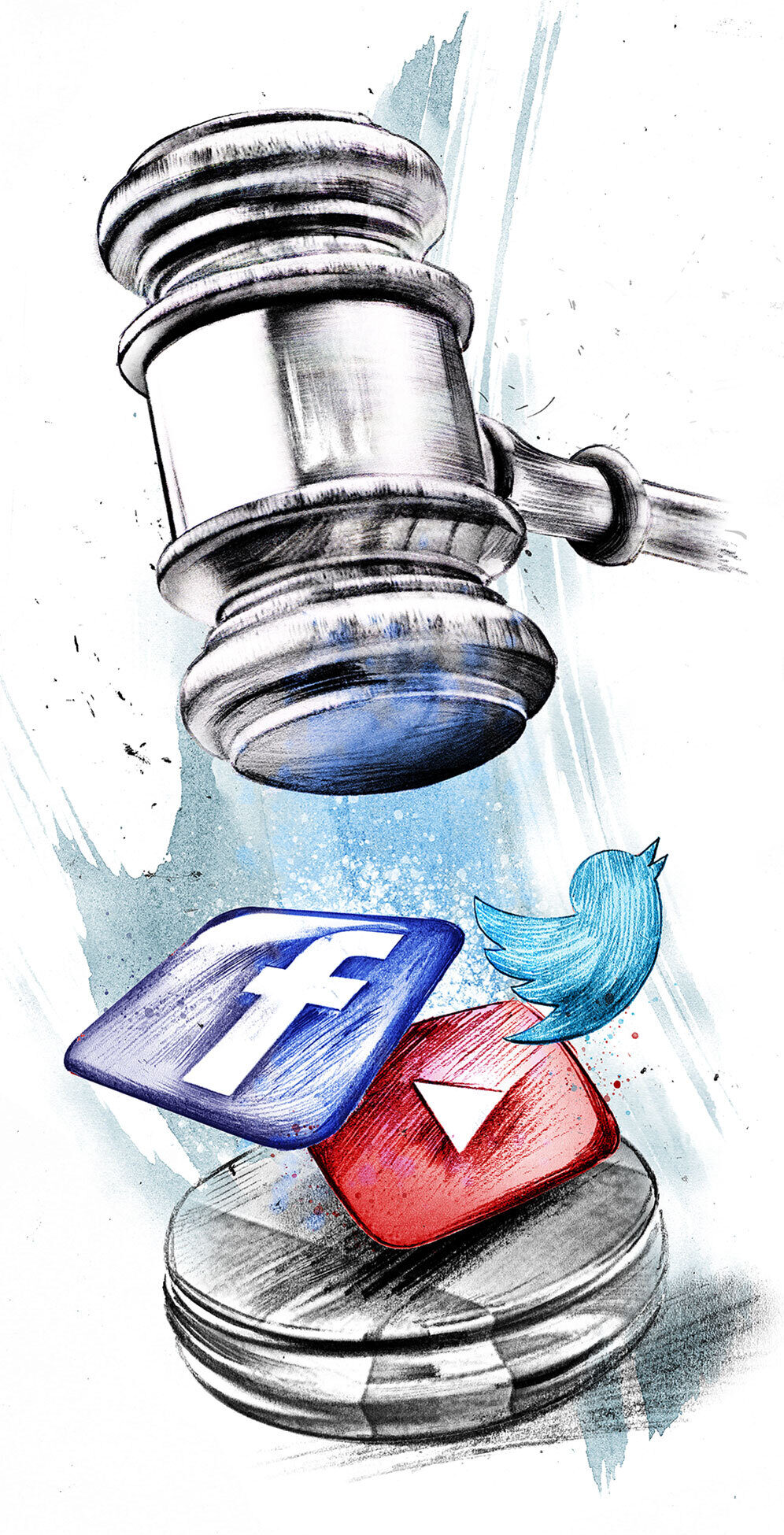 Editorial illustration facebook youtube court - Kornel Illustration | Kornel Stadler portfolio