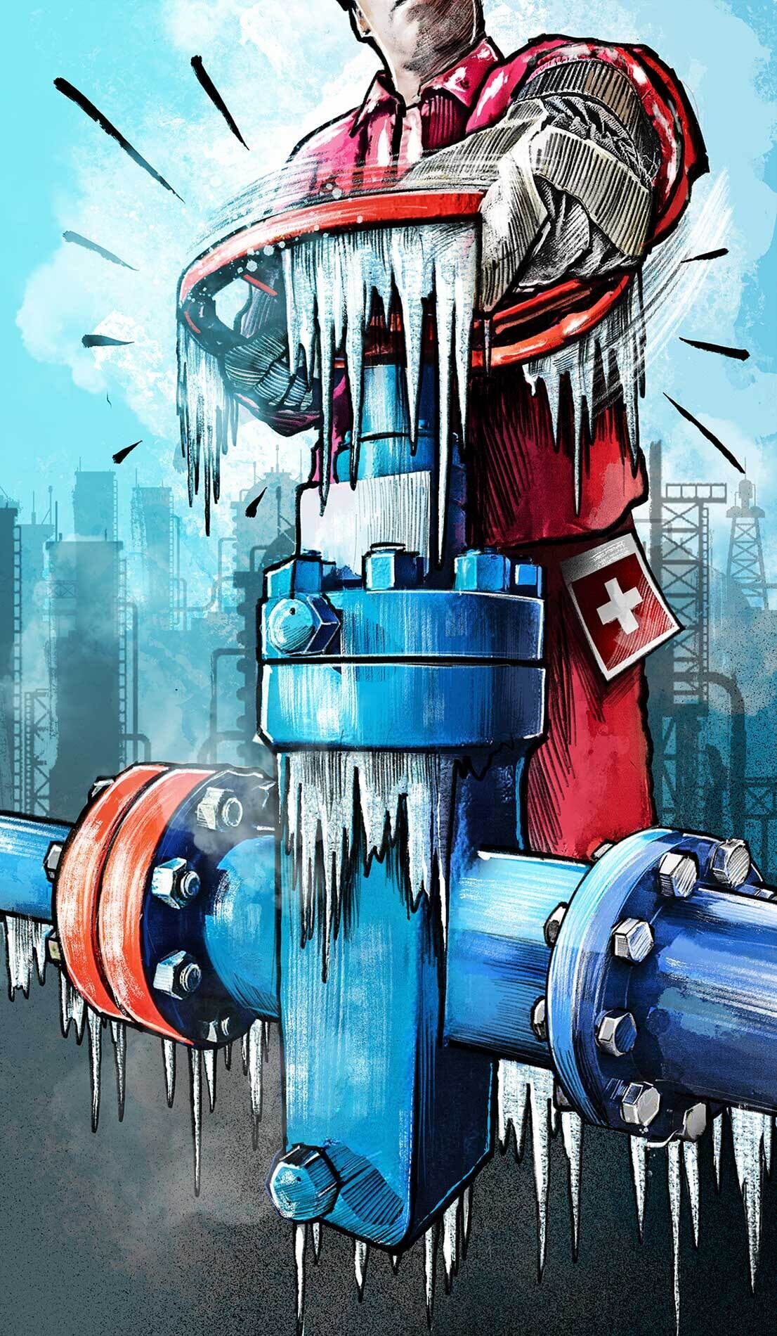 Gasembargo gas russia russland ukraine pipeline - Kornel Illustration | Kornel Stadler portfolio