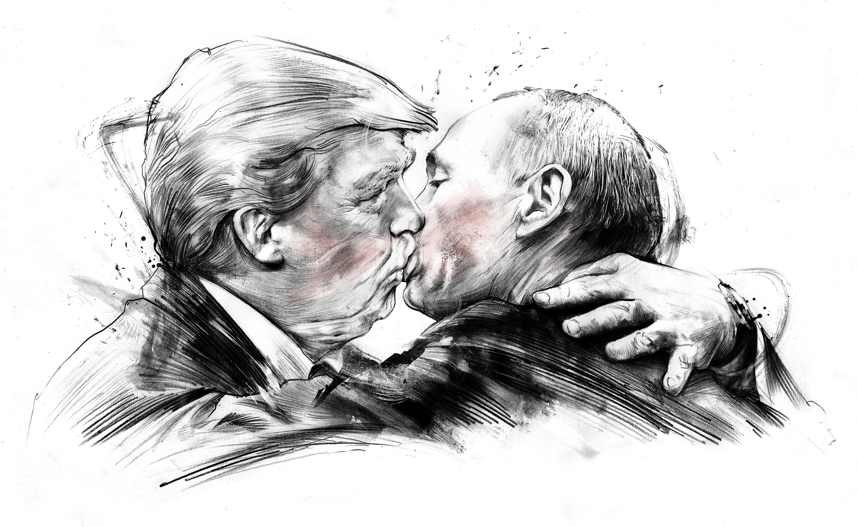 Brotherkiss Trump Putin - Kornel Illustration | Kornel Stadler portfolio