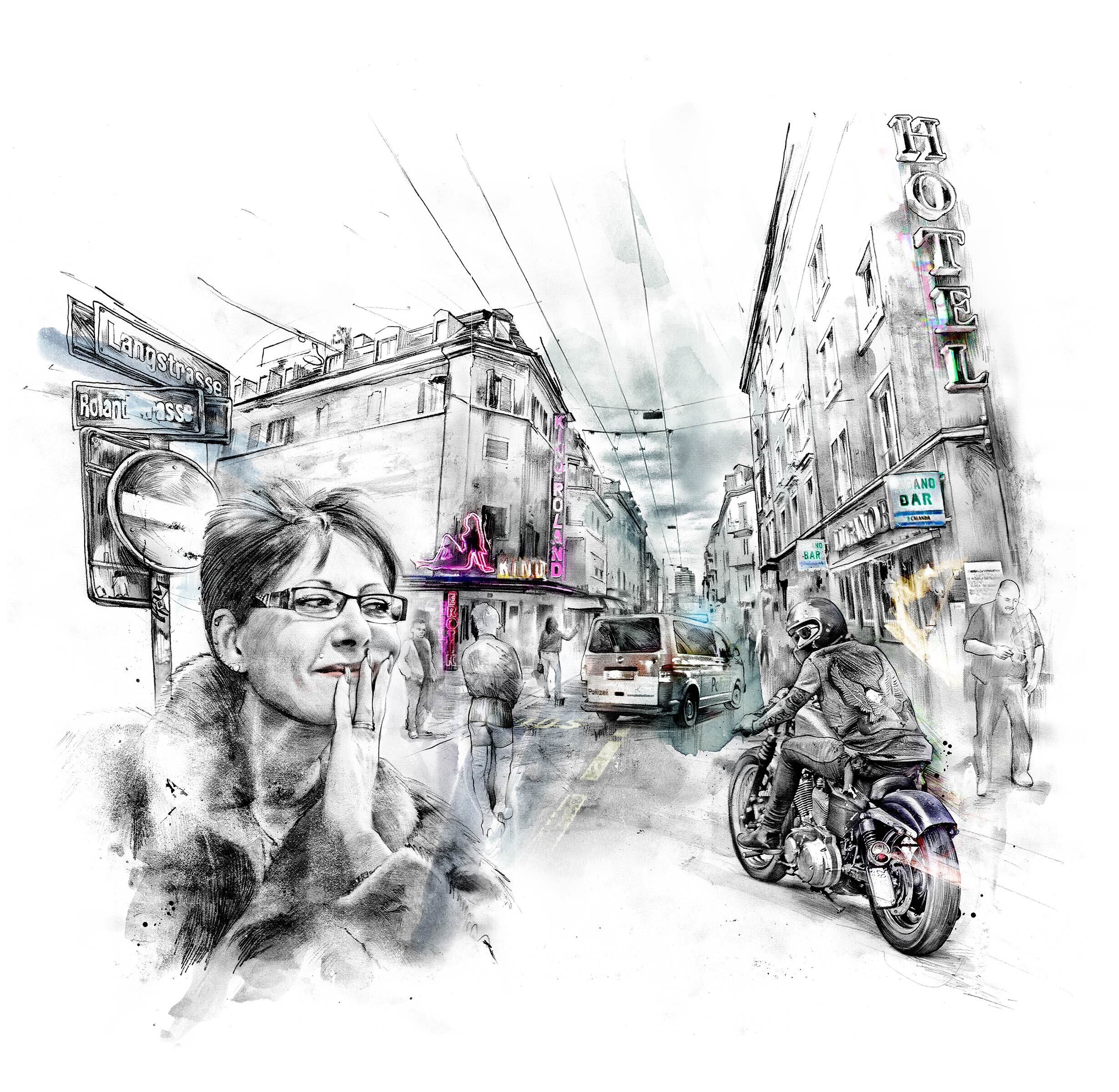 Jutta Huber Langstrasse Illustration - Kornel Illustration | Kornel Stadler portfolio