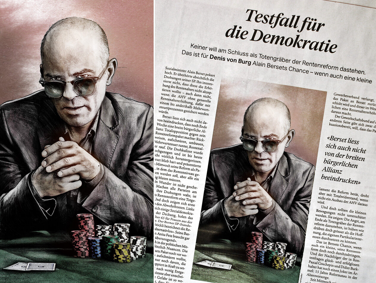 Berset Pokerplayer - Kornel Illustration | Kornel Stadler portfolio