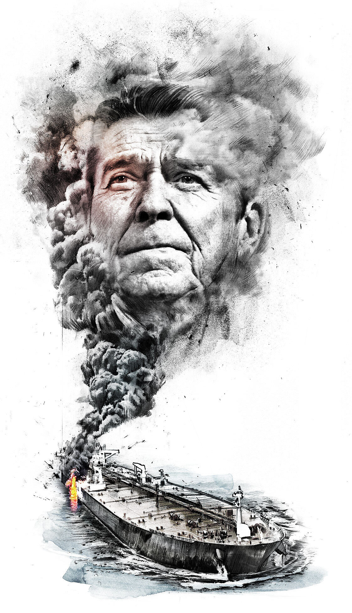 Oil tanker ronald reagen illustration - Kornel Illustration | Kornel Stadler portfolio