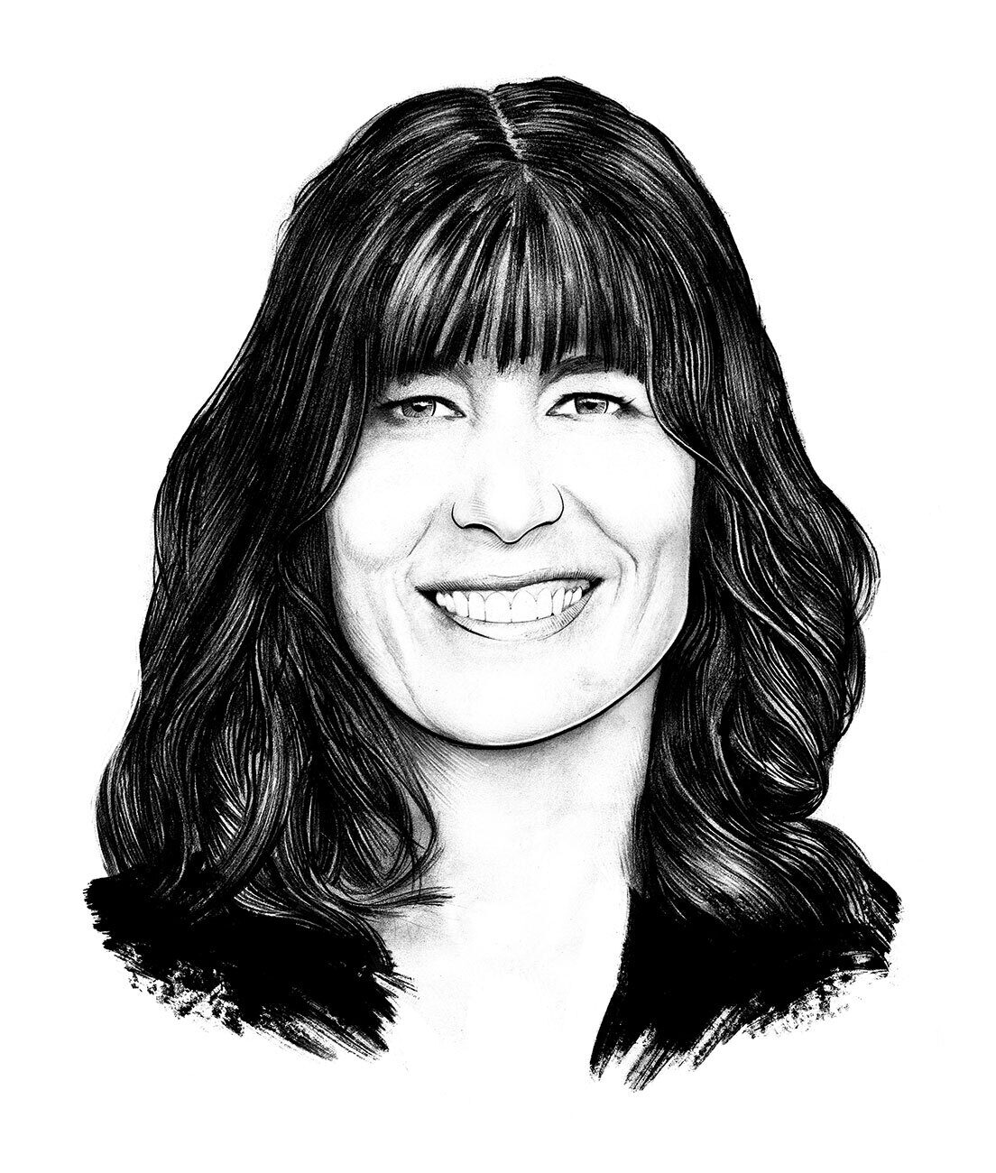 Janine Geigele Portrait illustration zeichnung eitorial drawing schwarz weiss black and white portraet - Kornel Illustration | Kornel Stadler portfolio
