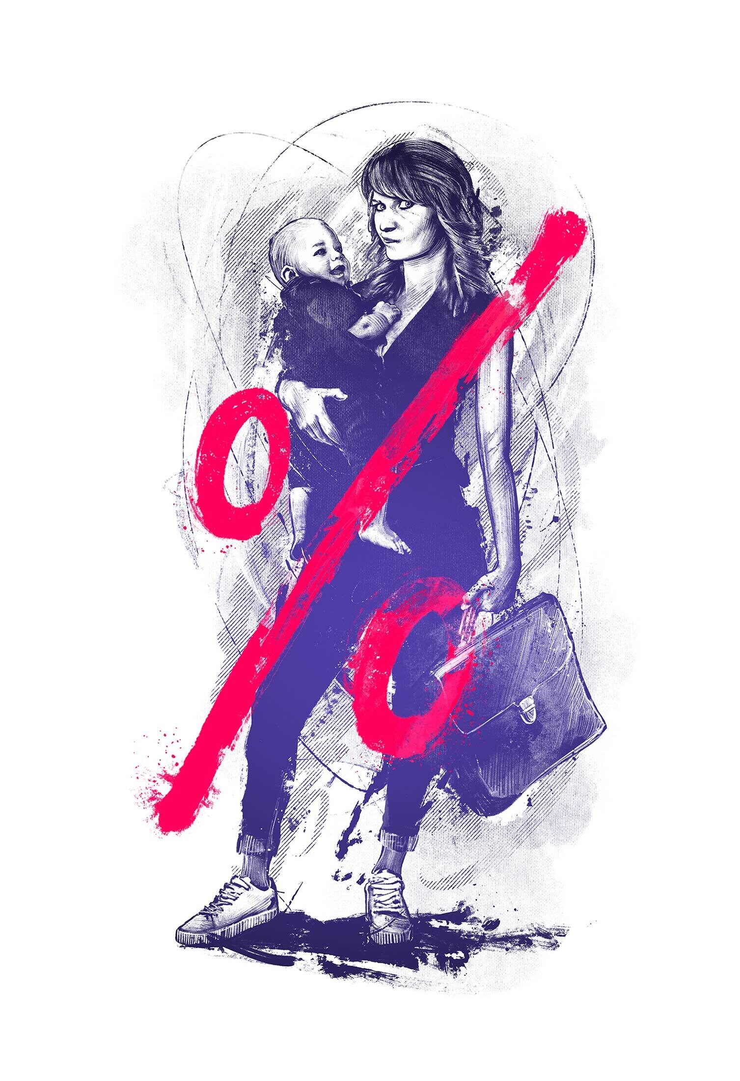 Elternzeit work life balance parentalleave worklifebalance carrerwoman - Kornel Illustration | Kornel Stadler portfolio