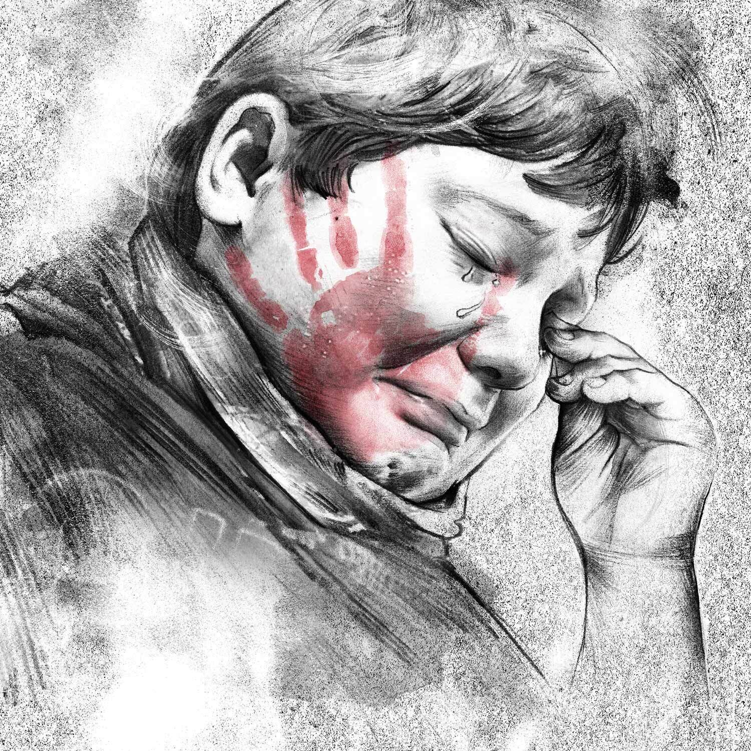 Junge kind ohrfeige traurig - Kornel Illustration | Kornel Stadler portfolio