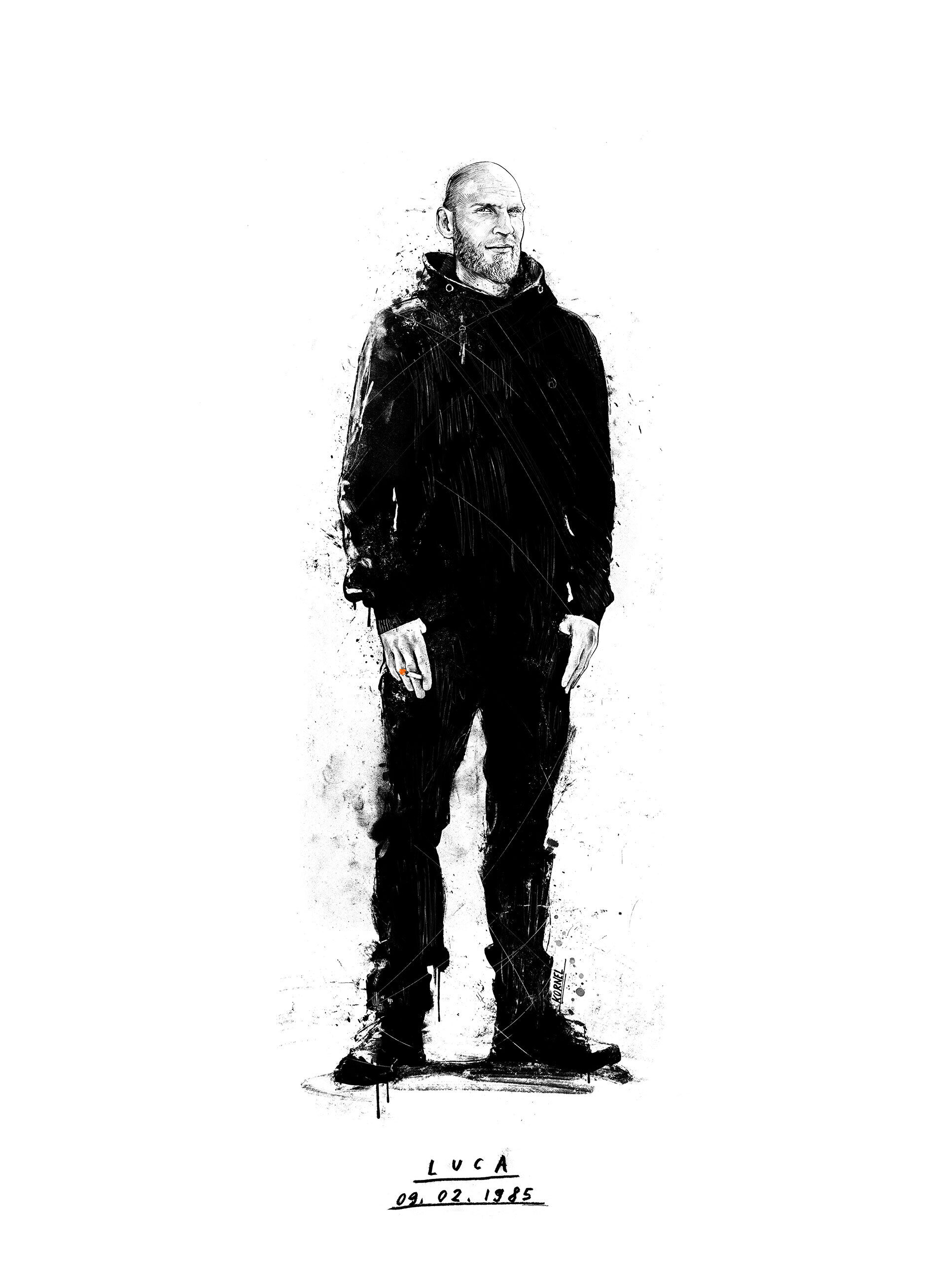 Illustration Luca Hostettler drawing Zeichnung artwork schwarz weiss black and white black n white original fine art kornel - Kornel Illustration | Kornel Stadler portfolio