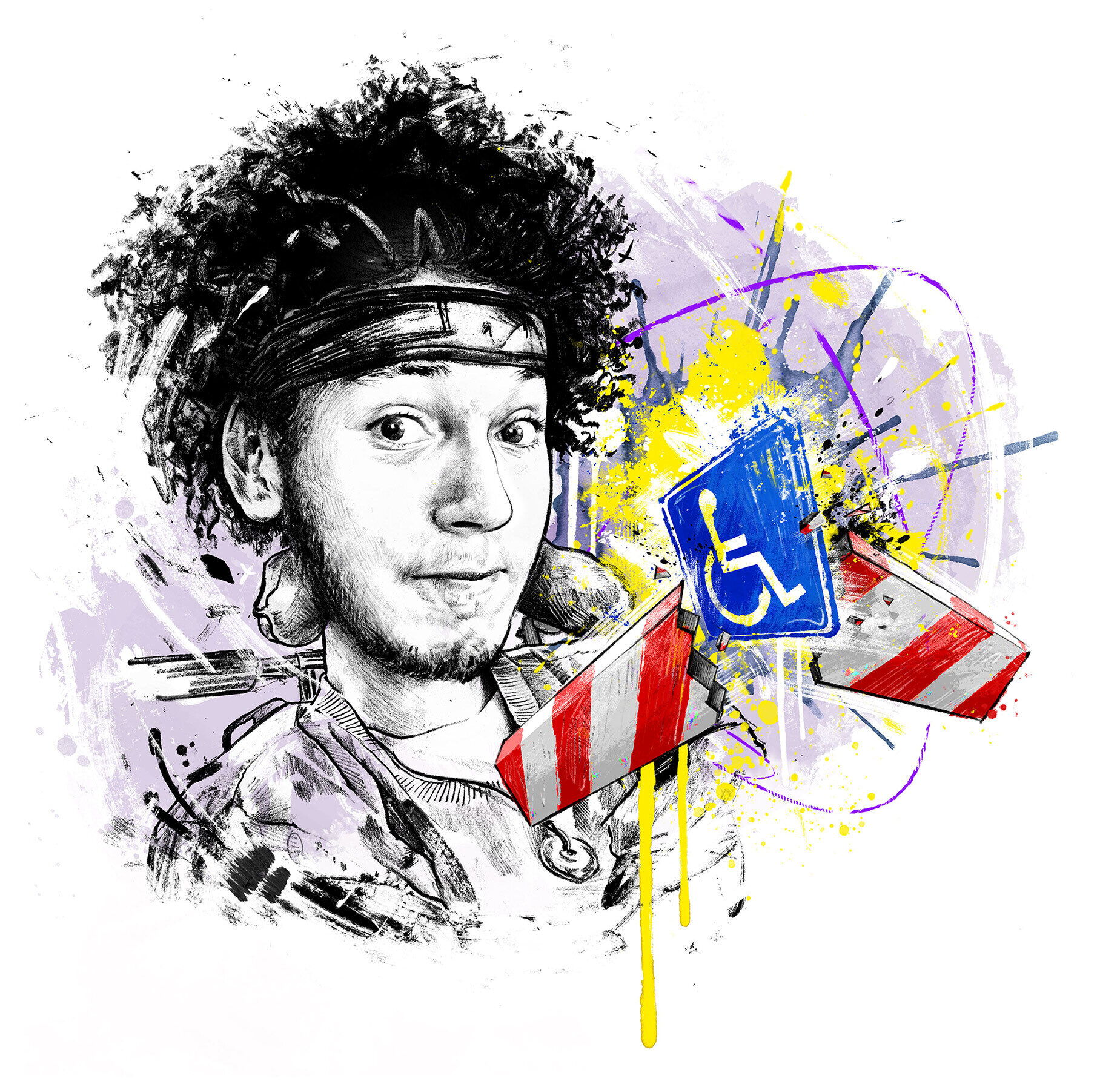 Malick Reinhard portrait Illustration kolumne editorial zeichnung drawing magazin red Bulletin red bull journalist author portriatillustration - Kornel Illustration | Kornel Stadler portfolio