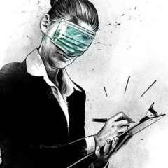 Work Editorial Illustration blind mask conceptual editorial rules Kornel Illustration | Kornel Stadler
