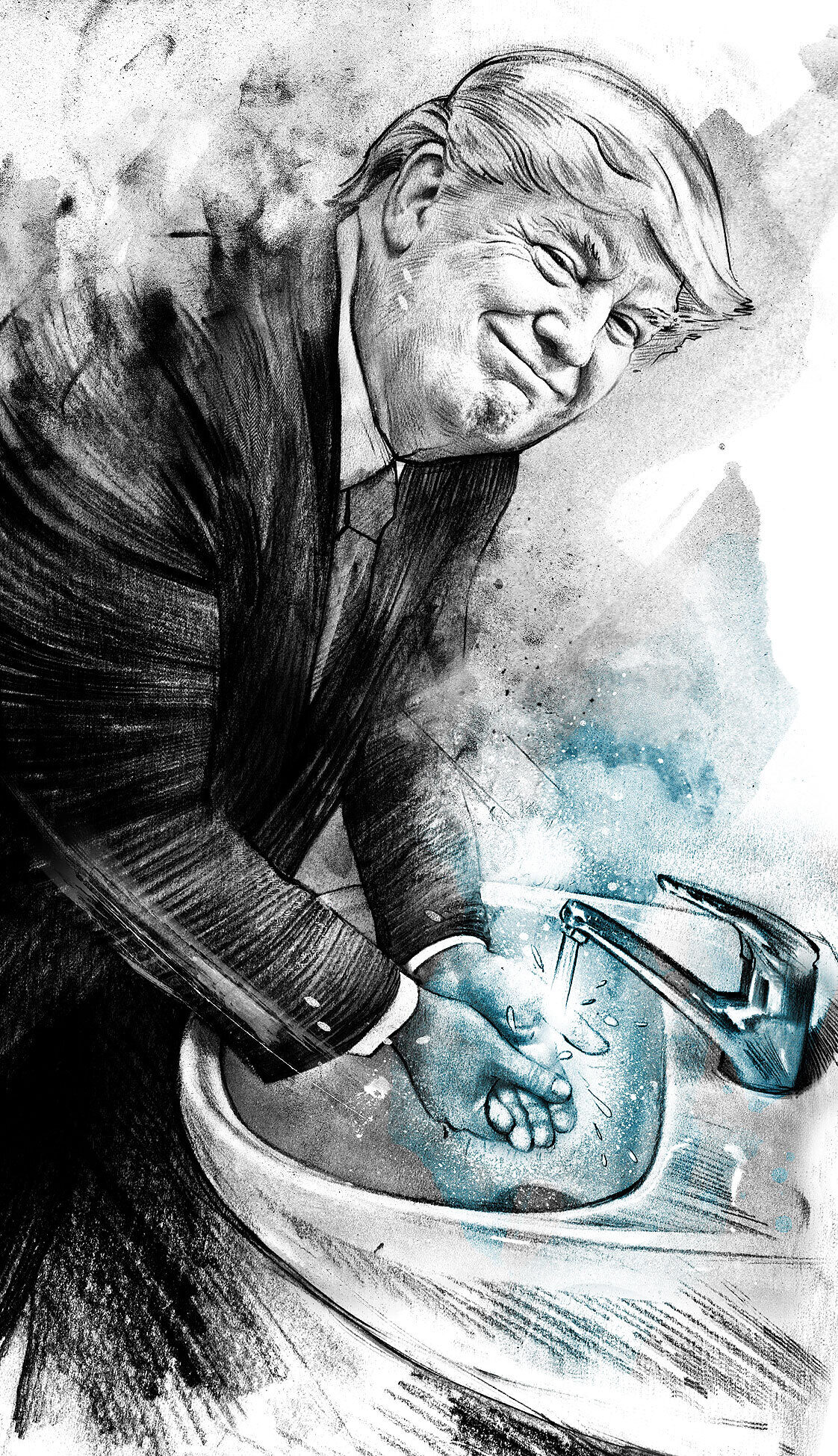 Donald Trump washing hands - Kornel Illustration | Kornel Stadler portfolio