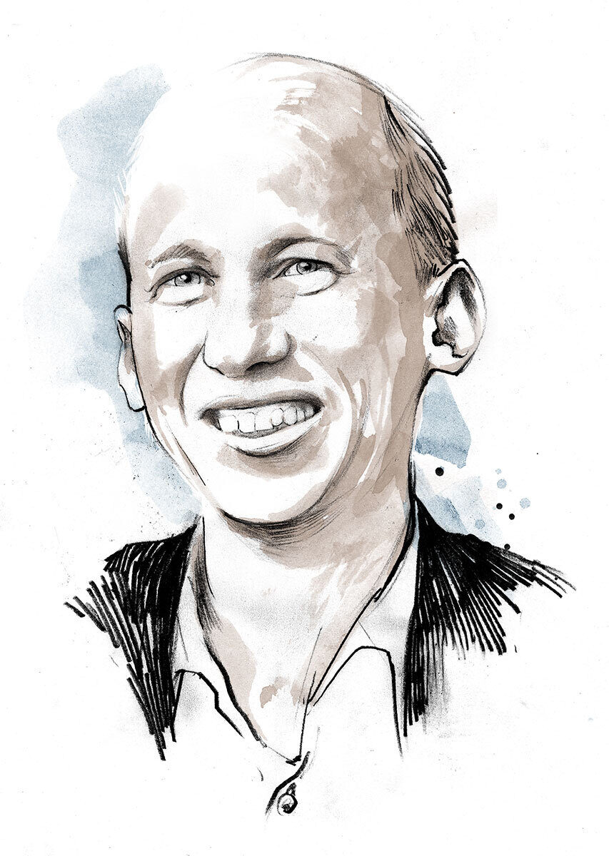 Oliver gassmann Portrait illustration zeichnung eitorial drawing schwarz weiss black and white portraet - Kornel Illustration | Kornel Stadler portfolio