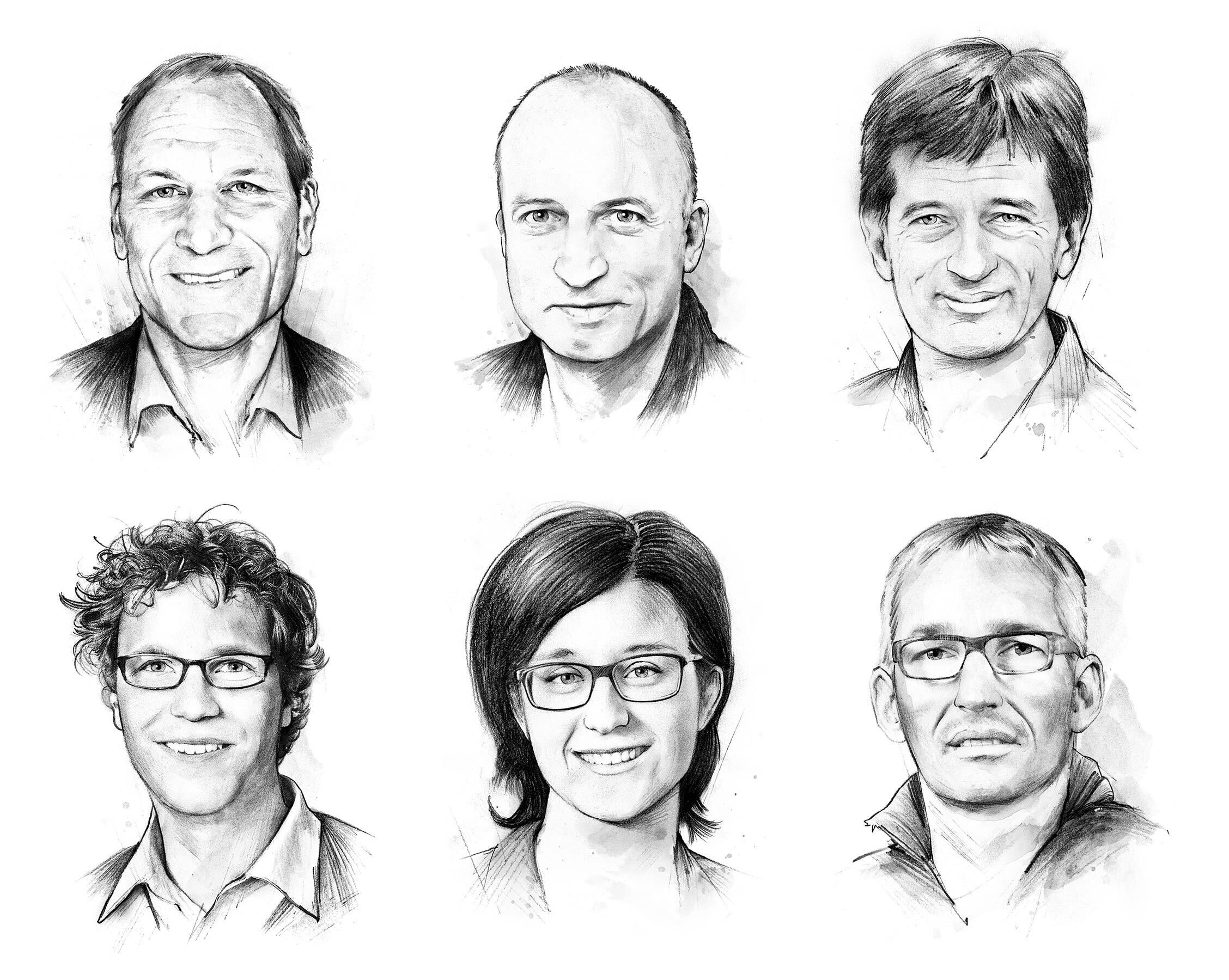 Portrait illustration editorial series drawing black and white - Kornel Illustration | Kornel Stadler portfolio