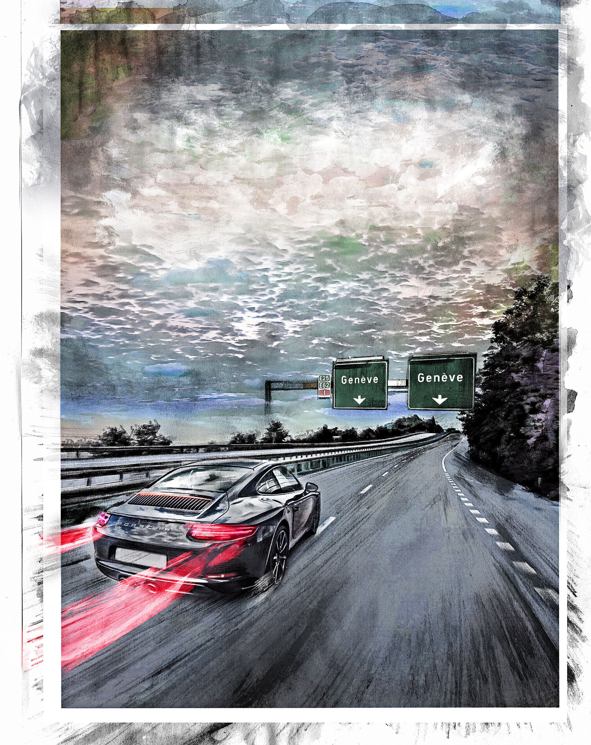 Porrsche street illustration - Kornel Illustration | Kornel Stadler portfolio