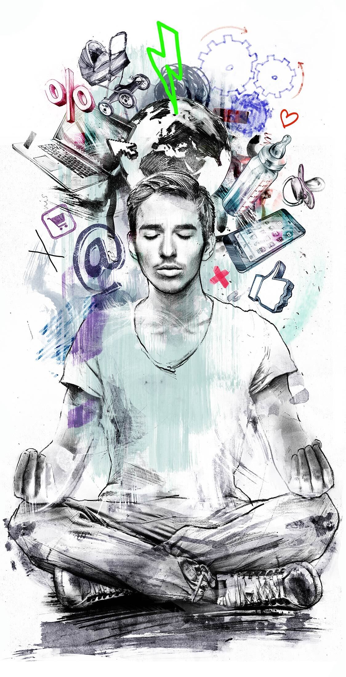 Stress youth editorial illustration - Kornel Illustration | Kornel Stadler portfolio