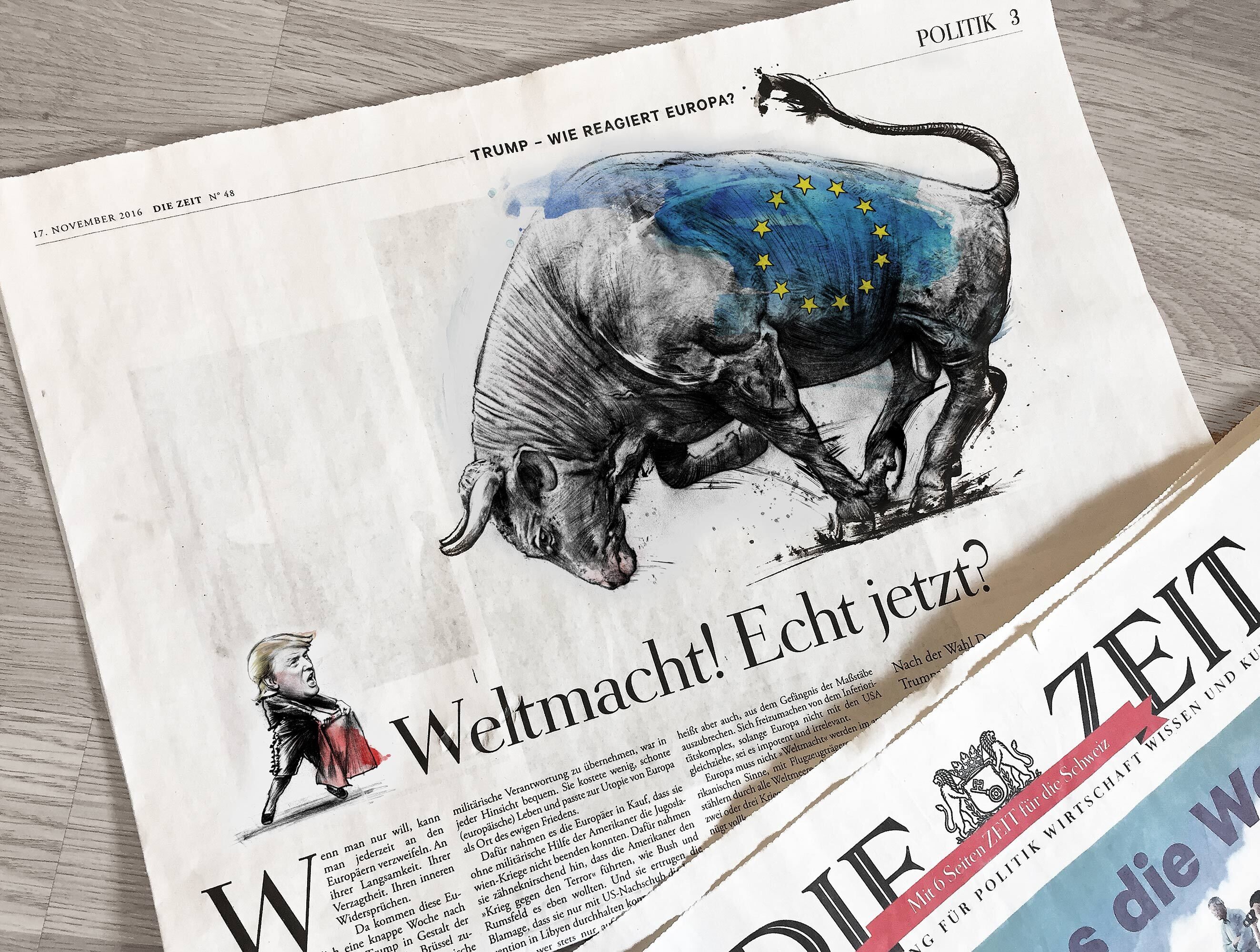 Editorial illustration die zeit donald trump europa - Kornel Illustration | Kornel Stadler portfolio