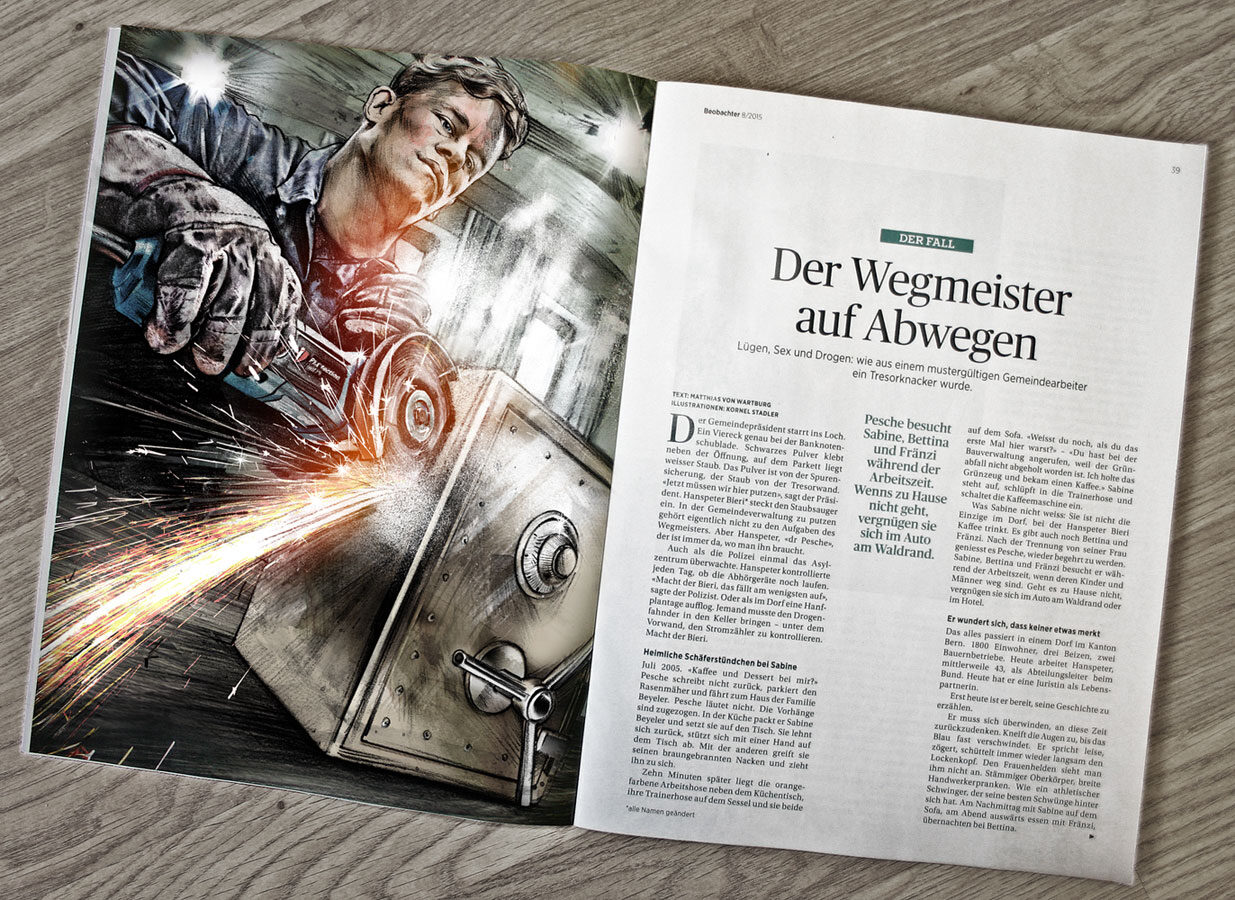 Beobachter Tresorknacker 1 - Kornel Illustration | Kornel Stadler portfolio