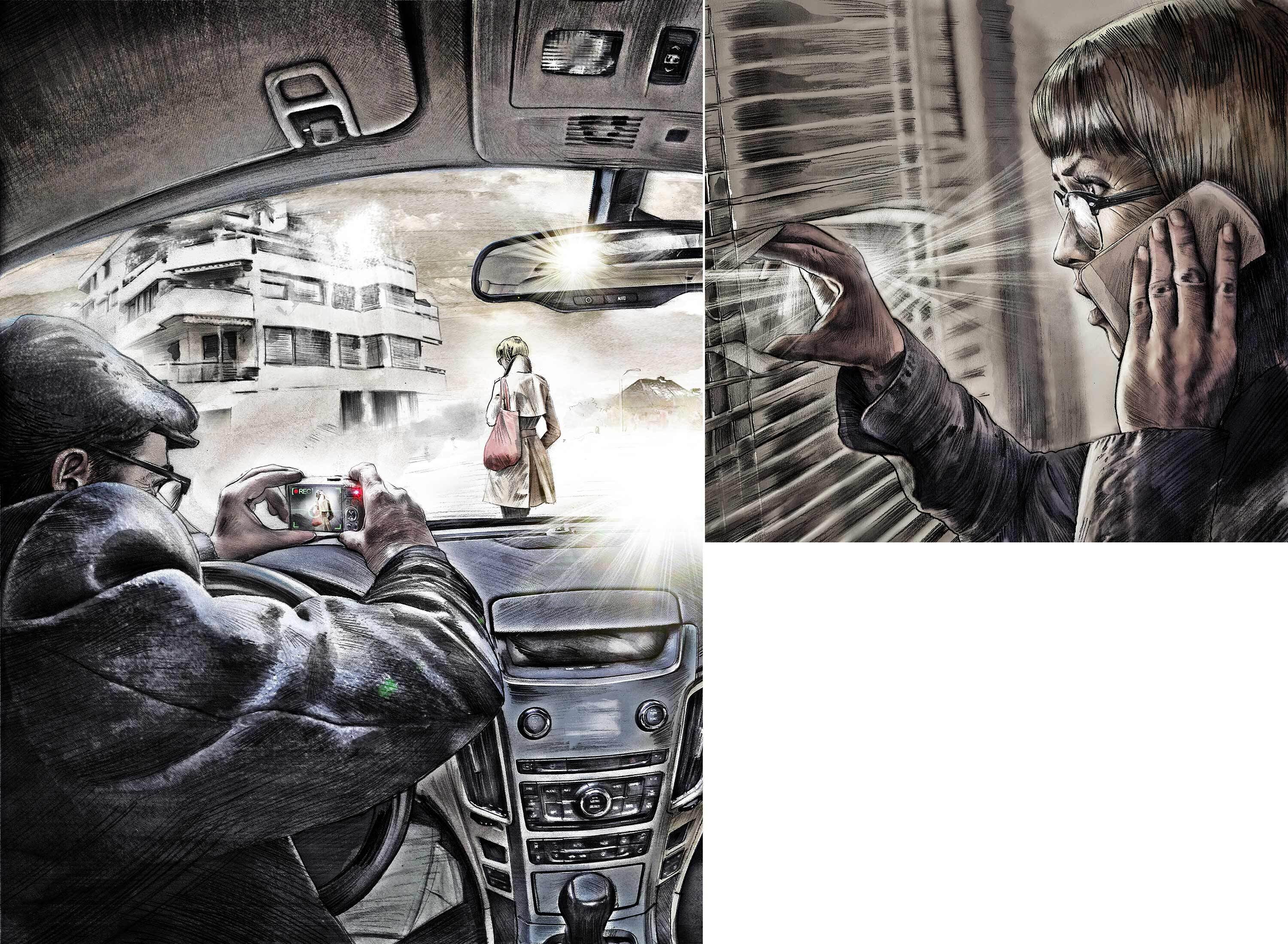 Detektiv observation spionage kamera illustration - Kornel Illustration | Kornel Stadler portfolio