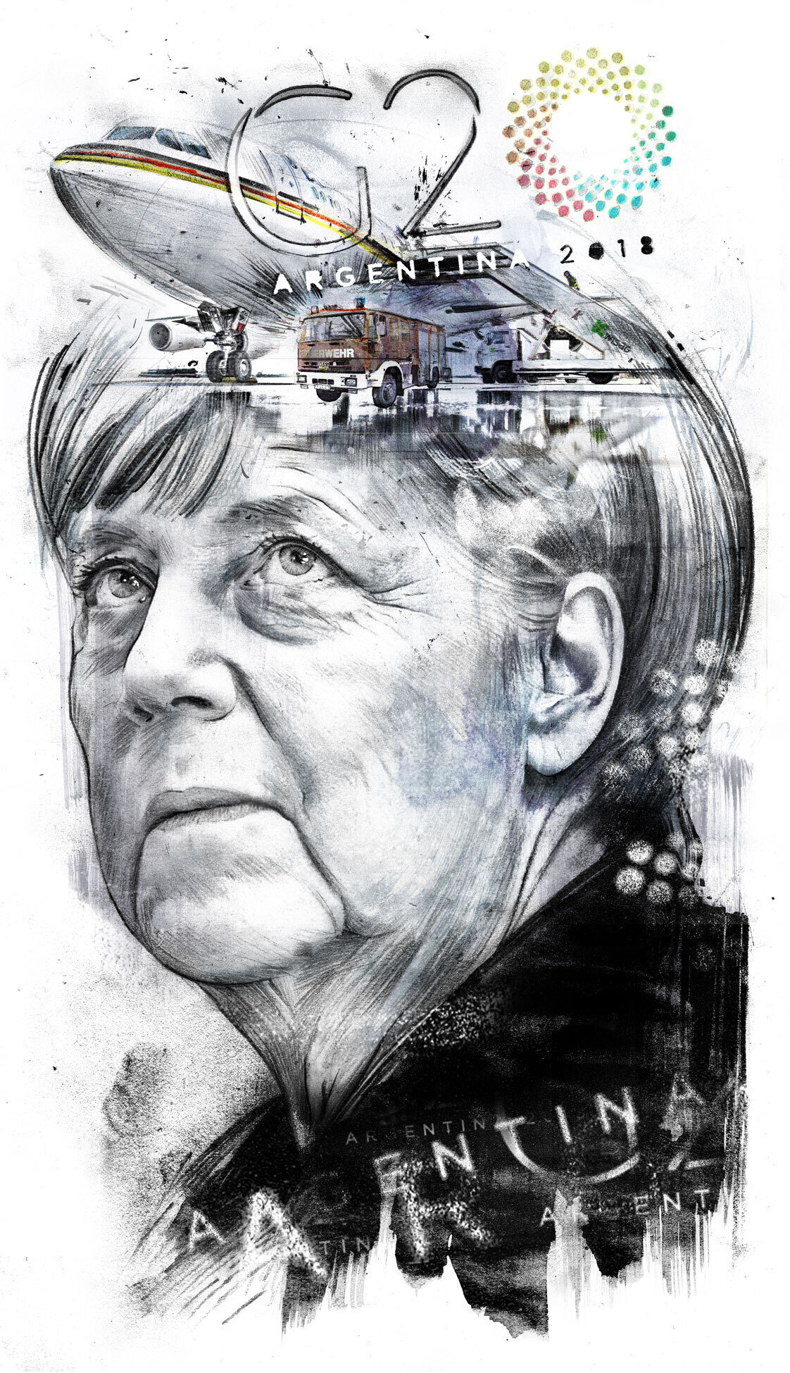 G 20 Merkel editorial illustration - Kornel Illustration | Kornel Stadler portfolio